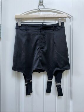 Free & Rose Black Skirt with Garter Straps